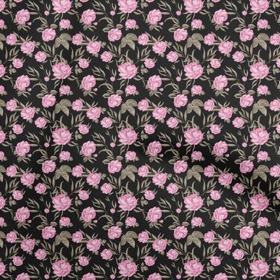 Georgette Viscose Black Fabric Floral Diy Clothing Quilting Fabric Print Fabric By Yard 42 Inch