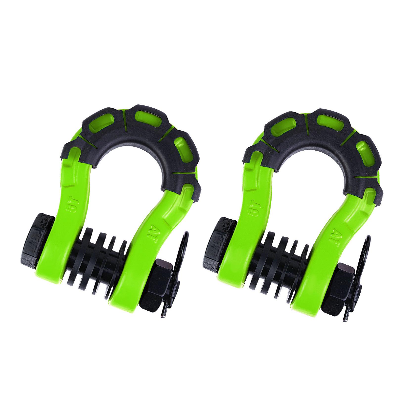 

2 шт. Металлические скобы 3/4 D-образного кольца, прочные скобы с U-образным крюком, прочные буксировочные скобы с изолятором зелёный