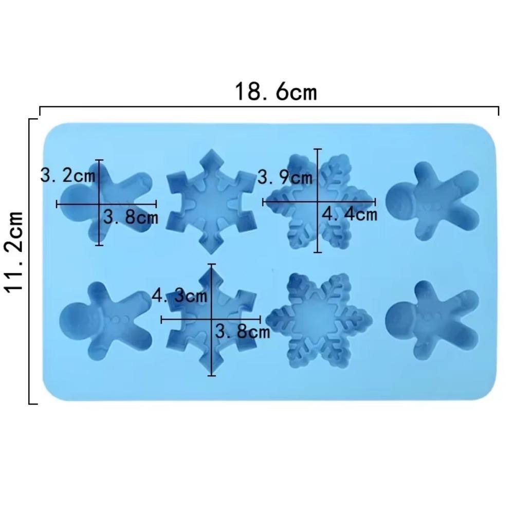 Moule de Noël DIY Dessert Biscuit Chocolat Moule de Cuisson Flocon de Neige Bonhomme en Pain d'Épices Moule en Silicone Moule Savon Bougie Accessoires de Boulangerie