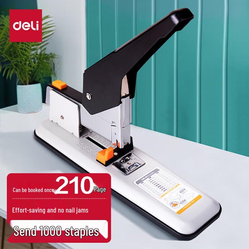 Deli Heavy-Duty 210-Sheet Effort-Saving Stapler