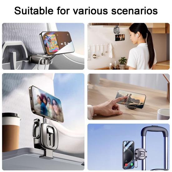 Mobile Phone Holder Adjustable 720 Degrees Angle Magnetic Airplane Travel Stand Compact Foldable Phone Mount