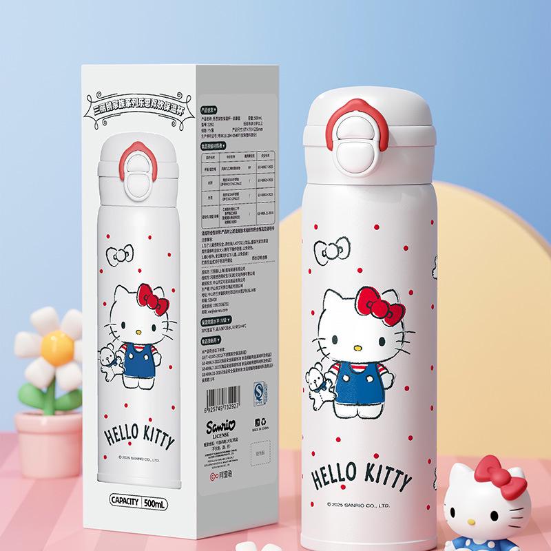 Hello Kitty Insulated Straw Water Bottle for Girls - Cute, Portable, and Perfect for School