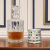 Rotating Whiskey Glass, Hand Painted Swivel Tumbler with 360-degree Spinning Base, Faux Crystal Liquor Glass Cup for Home Bar