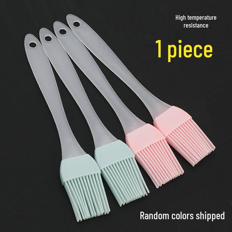 

High Temp Silicone BBQ Brush & Scraper - Food Grade, Non-Shedding, Ideal for Pancakes & Crepes Random Color Small Oil Brush
