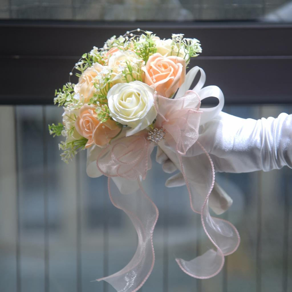 Elegant Silk Rose Bridal Bouquet for Wedding Ceremony Reception Centerpiece Decor Artificial Flower Arrangement Bouquet