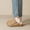 Leather bag head half drag women wear thick soles one foot half slippers women
