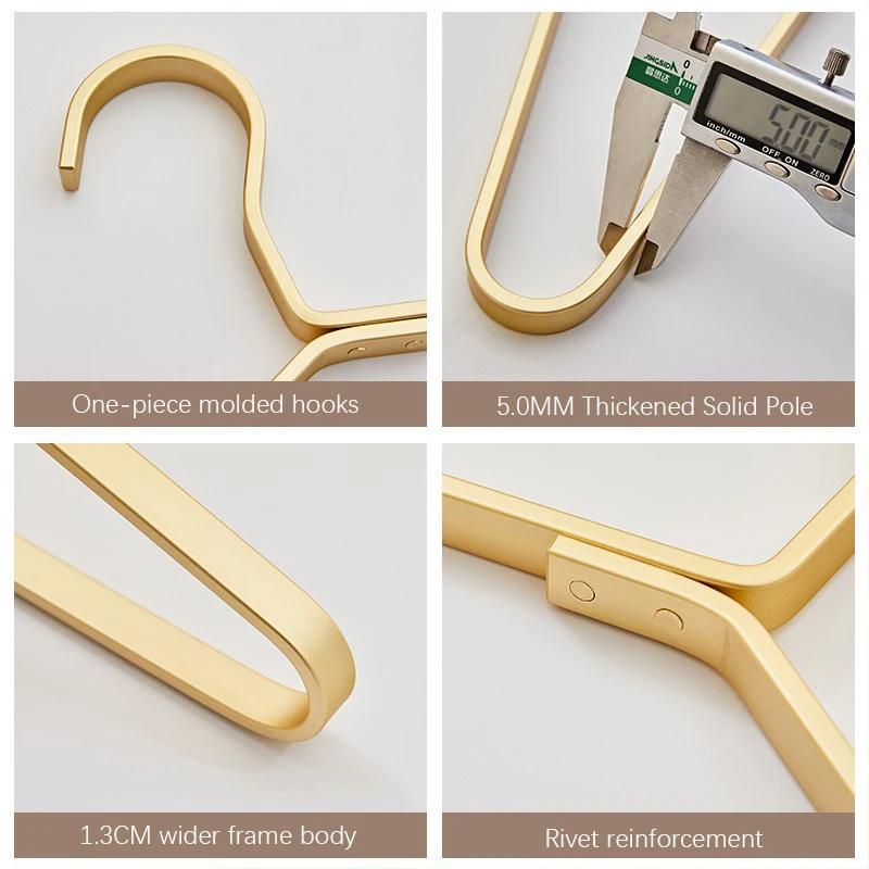 1/4pcs Widen Metal Coat Hangers,Light Luxury Aluminum Alloy Clothes Hanger for Suits Sweater,Household Closet Organizer Rack