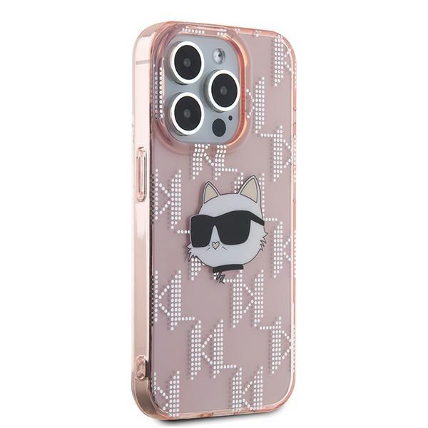 Karl Lagerfeld Klhcp15Lhklpchp Iphone 15 Pro 6.1 Różowy/Pink Hardcase Iml Choupette Head & Monogram