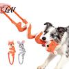 Verschleißfeste Plüsch-Hundespielzeuge Zerrseilspielzeug Niedlicher Fuchs Hase Quietschendes Kauspielzeug mit Knisterpapier Interaktives Tauziehen für Hunde Ziehen Mittelgroß Groß