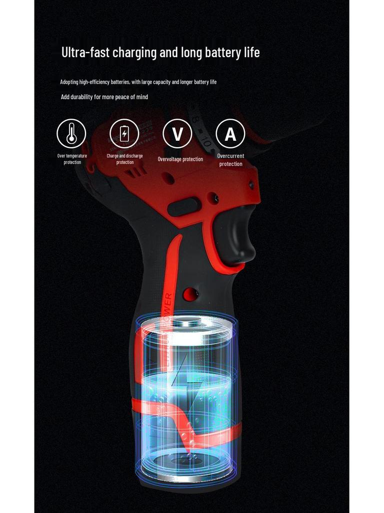 16.8V High Power Brushless Electric Screwdriver with 10mm Metal Ratchet
