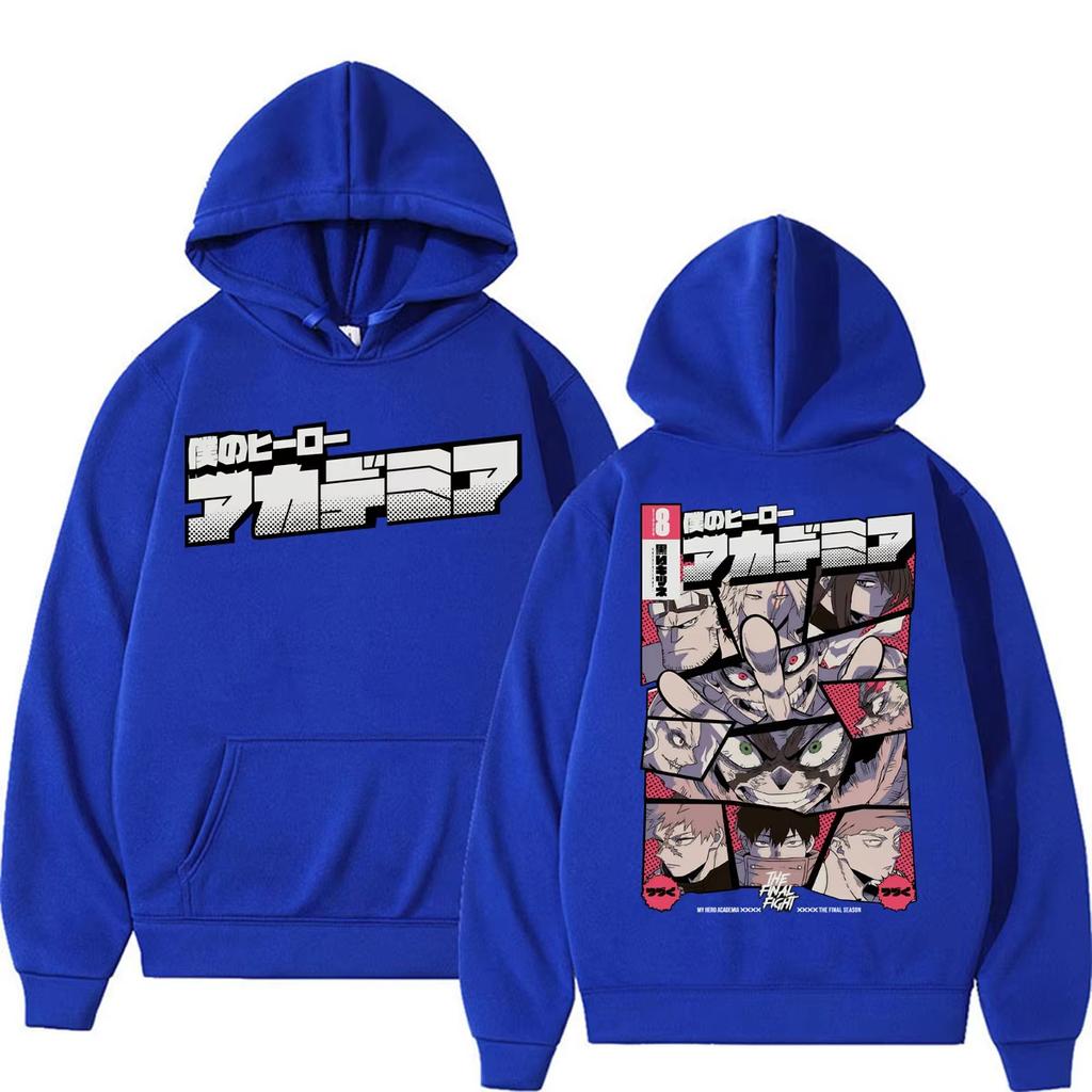 2026 Hot Sale Japanese Anime My Hero Academia Hoodie Unisex Casual Streetwear Vintage Printed Sweatshirt Loose Cozy and Versatile