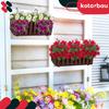 Flowerpot Balcony Terrace Box with Hooks Irrigation System Brown 40cm