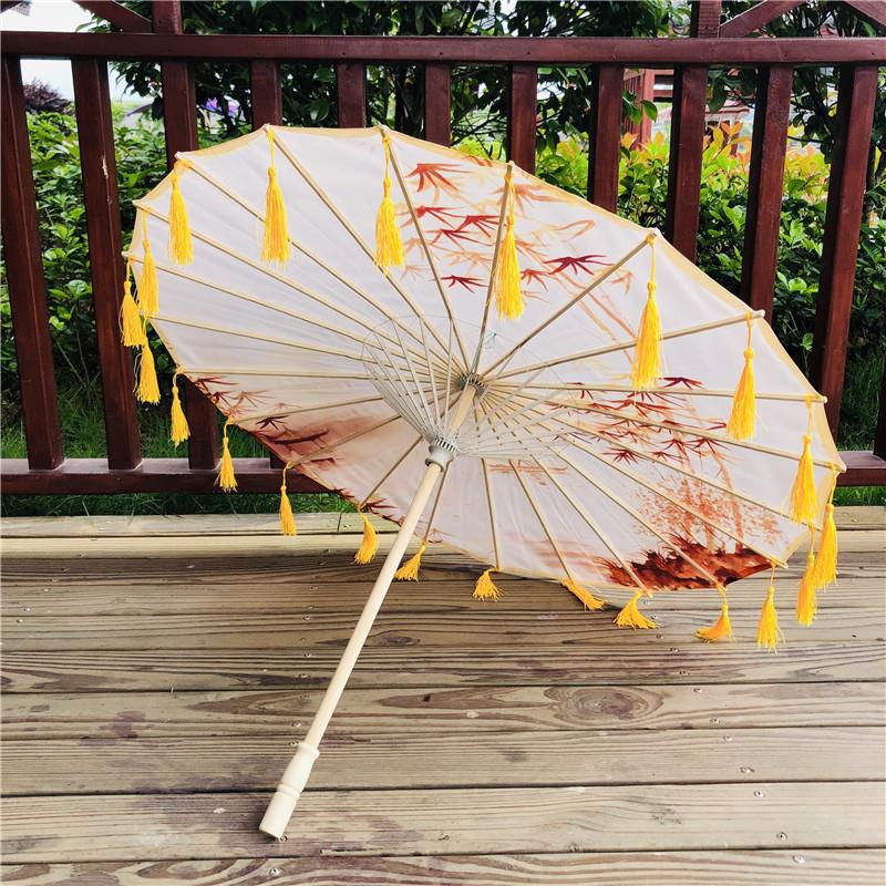 Traditional Hanfu Umbrella with Tassels for Women's Costumes and Children's Photoshoots