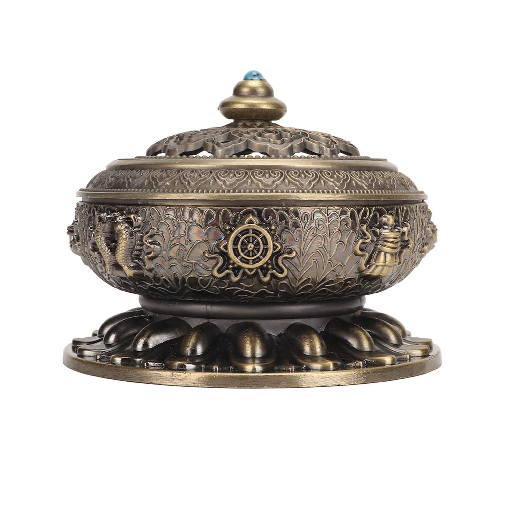 Incense Burner Bronze Nepal Sandalwood Alloy Incense Burner Holder for Tea Room Table Decoration