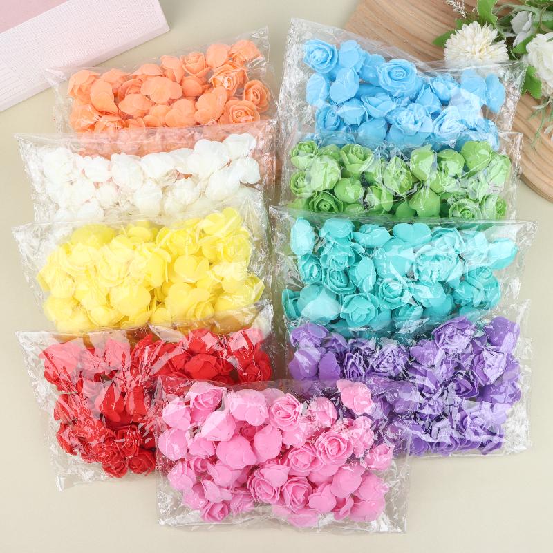 50Pcs Artificial Rose Flower Heads Multicolor Foam Rose Heads For Wedding Bouquet And DIY Crafts Party Home Decorations