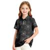 Girls' School Uniform  Shirt with Halloween Print—Casual Formal T-Shirt