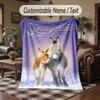 Winter Snow Theme Throw Blanket Custom Name Text Personalized Blanket Soft Cozy Blanket for Home Sofa Bed
