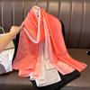 Gradient Silk Scarves Women Luxury Brand Hijab Scarf Foulard Femme Shawls Wraps Silk Bandana Head Scarf Hijab Beach Poncho