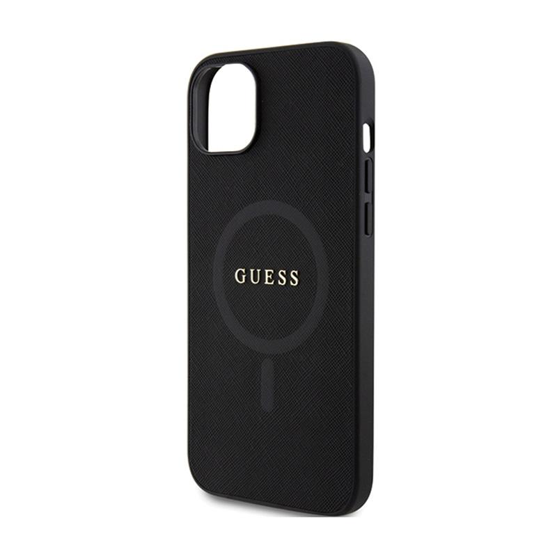 Guess Saffiano Magsafe - Etui Iphone 15 Plus (Czarny)