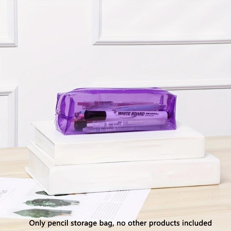 

17,5*5*5 см, 1 шт., несколько цветов, прозрачная, портативная, хорошего качества, сумка для хранения канцелярских принадлежностей, вместительный пенал для принадлежностей для школьников. фиолетовый