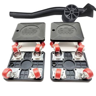 Ensemble de 5 pièces pour soulever des meubles robustes Tige droite/coudée Roues à 360° Gain de force Outil de déplacement