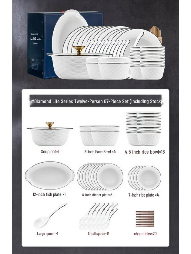 Kangmo Cream Style Ceramic Dinnerware Set