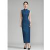 Ai Qi Embroidered Fashion Improved New Chinese Long Double-sided Jacquard Sleeveless Cheongsam Spring and Summer New Daily Cheongsam