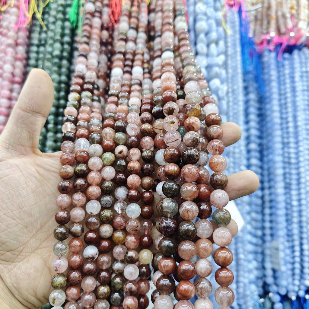 Rutilated Red Hair Crystal Round Loose Beads for DIY Jewelry & Accessories