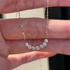 Hui Zhi Yi European-American S925 Silver 7-Stone Smile Pendant Retractable Necklace
