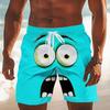 Funny Face 3D Printed Board Shorts Mens Graphic Short Pants Summer Hawaiian Breatha Swim Trunks Kids Loose Ice Shorts Bottoms