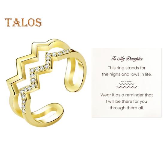 

Двухслойное кольцо со стразами в форме волны, изысканное гипоаллергенное кольцо с открытым пальцем, подарок на день рождения, Рождество для дочери