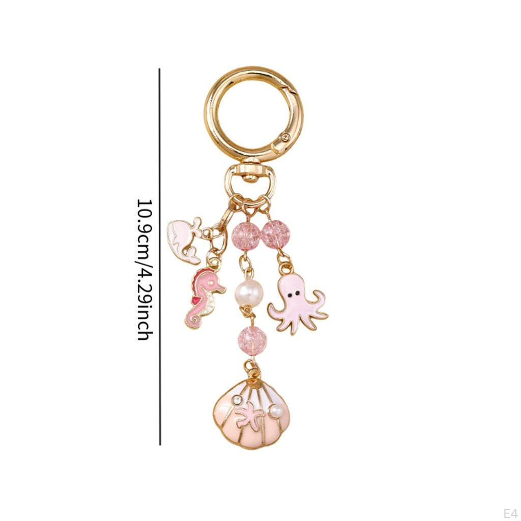 Beach Keychain Bag Pendant Creative Ornament Funny Unique Women Girls Car Keyring Key Chain for
