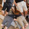 Men's Slim Fit Ice Silk Suit Shorts - Summer Casual, Straight Leg, Five-Point Style 