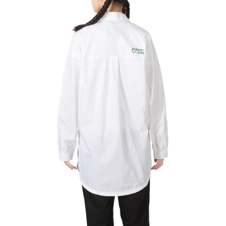 Puma Logo Print Loose Sports Jacket Women jackets White 536881-02