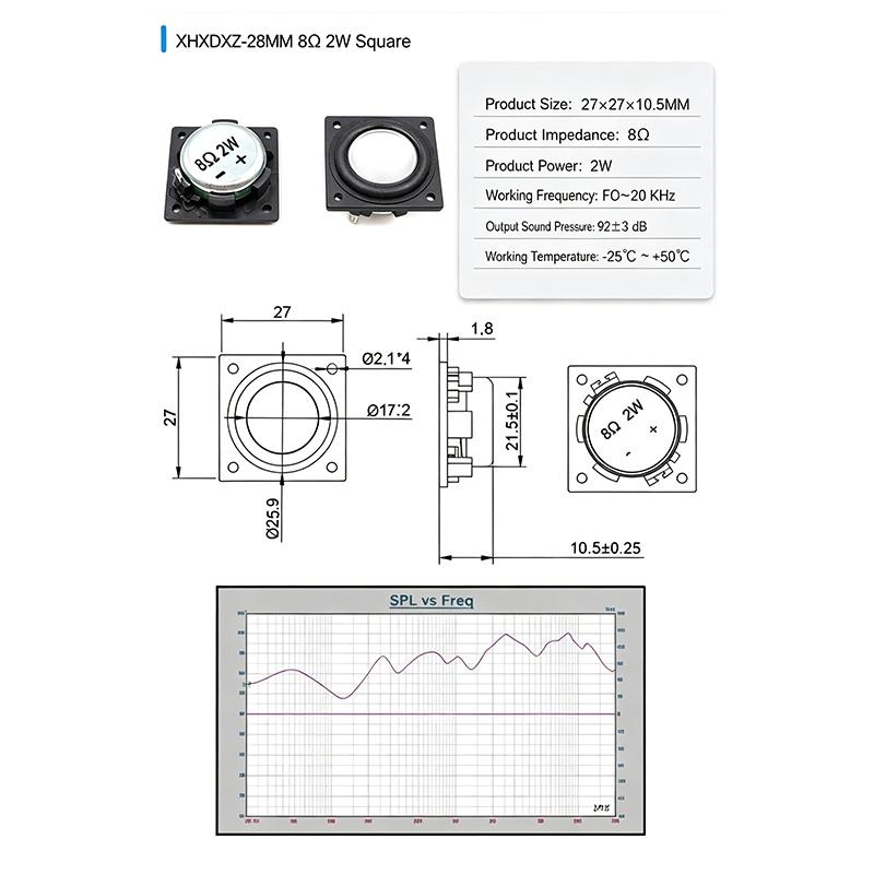 Kulatý širokopásmový reproduktorový měnič 4Ohm 3W Mini reproduktor 20 až 50 mm Audio reproduktor pro DIY Bluetooth reproduktor Elektronický projekt