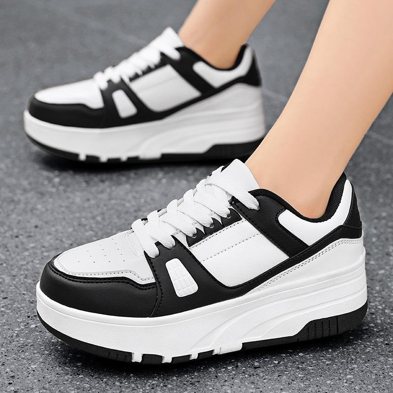 29-40 Bambini Smontaggio Quattro Ruote Scarpe Piatti Scarpe da Fuga / Scarpe da Pattinaggio a Rotelle con Ruote per Donna