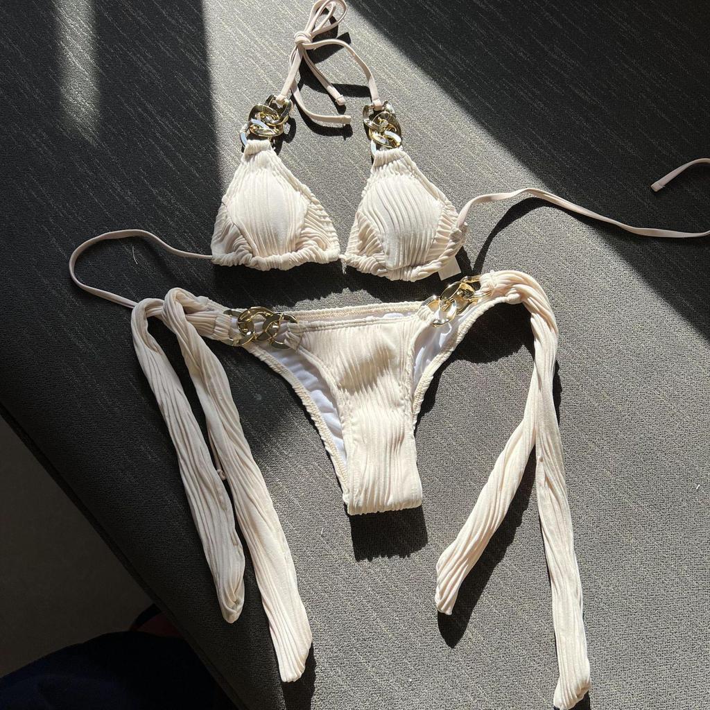 2023 Sexy European & American Split Chain Bikini Swimsuit