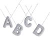 Silver 26-Letter Zircon Necklace: Personalized Chunky Balloon Chain, Versatile Hip-Hop Jewelry for Women