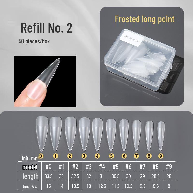 

Ультратонкие матовые пронумерованные типсы для ногтей, сменная упаковка - двойное использование: полные/половинные для нейл-арта (0-9 Выбираемый)