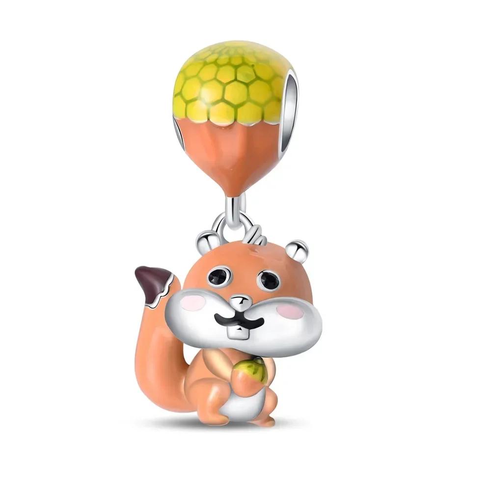 Charm Copper Creative Animal Series Bee Squirrel Cheese Mouse Original Fit Diy Bracelet Women'S Jewelry Making Gift