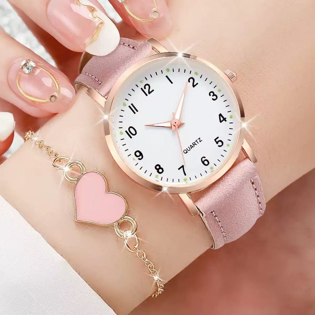 Women S Multi-Piece Set Women S Compact Watch Versatile Luxury Exquisite Accessories Quartz Wrist Watch