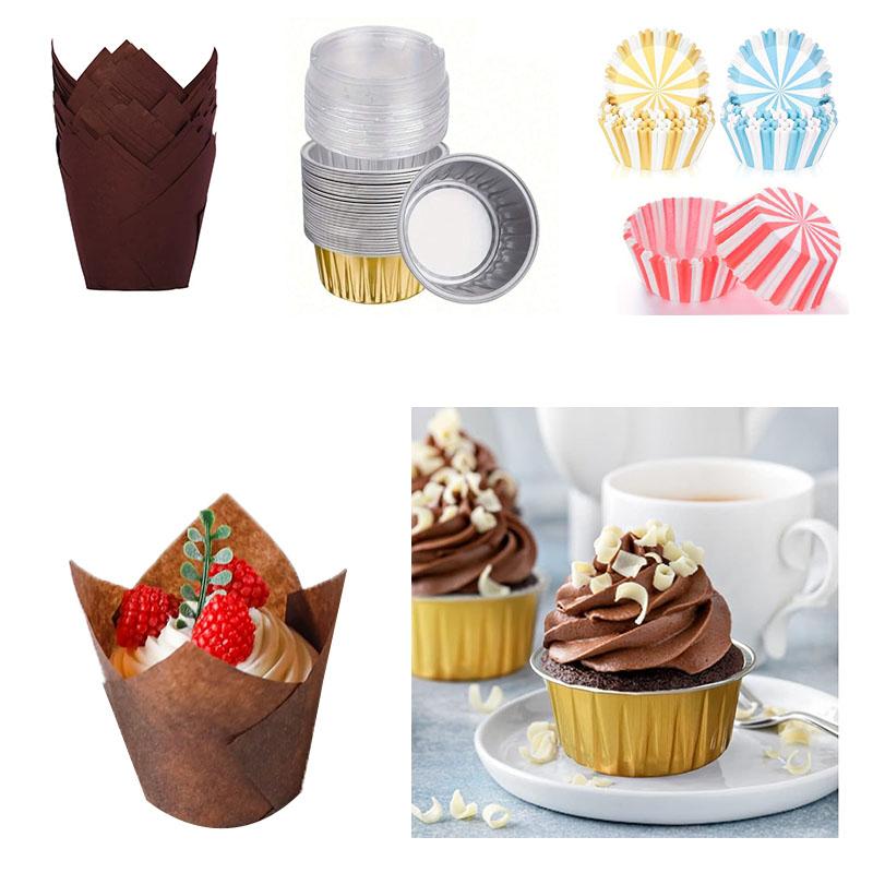 Muffinförmchen Backförmchen Antihaftpapier Muffinförmchen Dekorative Hüllen für Cupcakes Kuchen Desserts Süßigkeiten Verpackung
