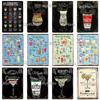 Cocktail Shots6 Metal Sign Vintage Plaque Beer Tin Sign Plate Wall Decor For Bar Pub Man Cave Bloody Poster Custom