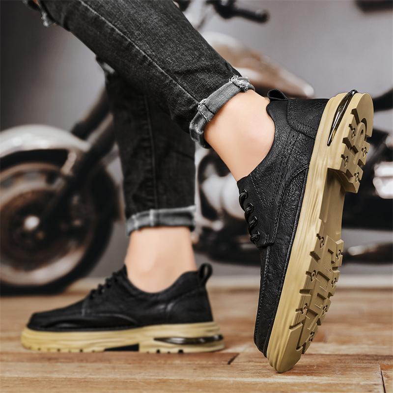 Leather All-match Men's Lace-Up Driving Shoes Fashion Men Classic Casual Shoes 2024 New Arrival Male Comfortable Business Shoe