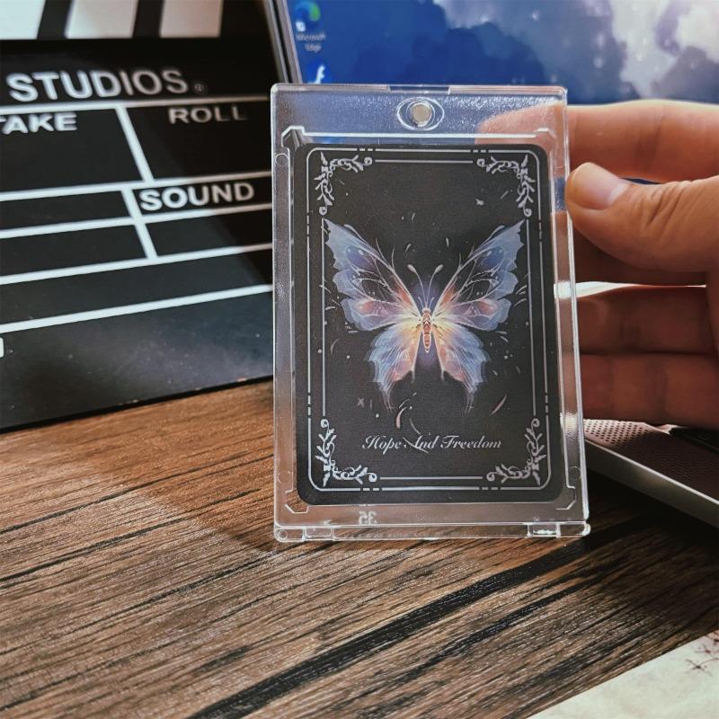Creative Butterfly Dynamic Pattern Cards Anime Action Figure Cartoon Grating Card Bookmark Backpack Pendant Gifts for Girlfriend