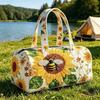 TEMU Quilted Travel Bag Fashion Print Womens Yoga Tote Gym
