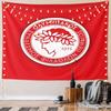 Red Laurel Wreath Emblem Design Pattern Wall Hanging Tapestry Decorative Tapestry Home Decor for Bedroom and Living Room