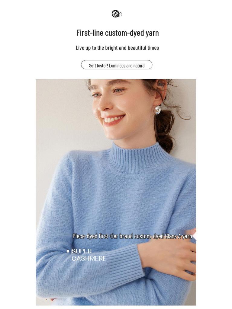 Pull en Cachemire à Col Rond pour Femme - Coupe Ample, Pull de Base Automne Hiver