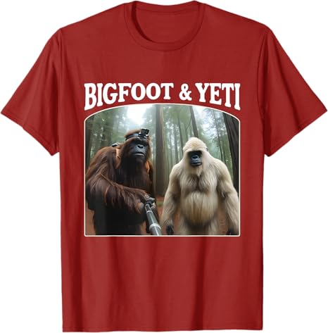 

Bigfoot Yeti Selfie TShirt Funny Sasquatch Bigfoot Vlogs for Hikers Graphic Outfit Y2k Design Hiking Lover Outdoor Clothes S
