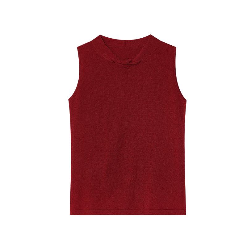 Spring 2026 Minimalist Old Money Style Waist-Cinched Sleeveless Slimming Women s Vest C8668 Small